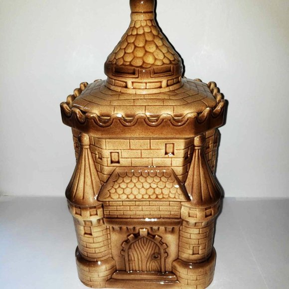 Vintage MCM Royal Sealy Japan Castle Medieval Brown Cookie Jar - Picture 2 of 10
